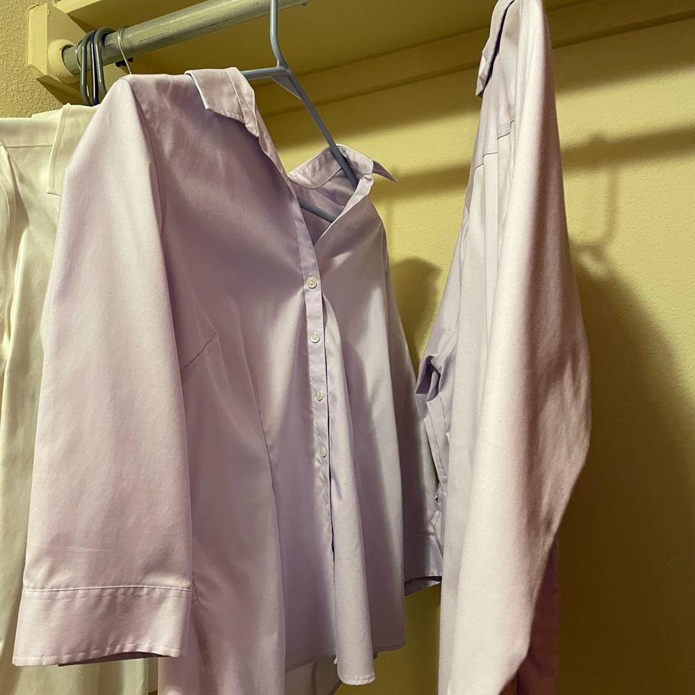 2 Eddie Bauer wrinkle resistant button down 3/4 length sleeve shirts - Picture 3 of 14